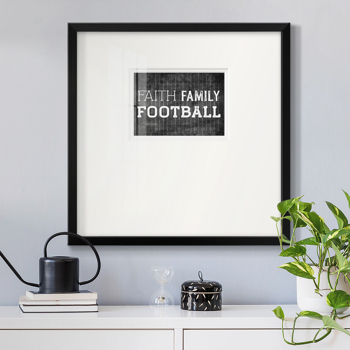 Faith Family Football Premium Framed Print Double Matboard