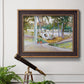Impressionist leisure portrait scene by John Singer Sargent in an ornate bronzed mahogany wood frame displayed in a light-toned interior setting.