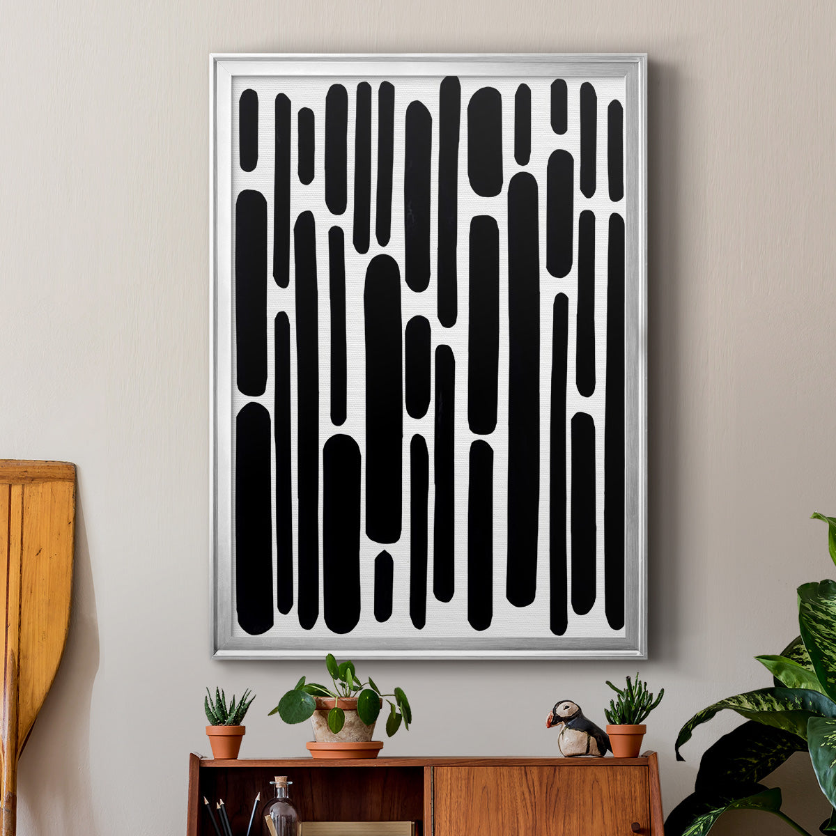 Shuffle I - Modern Framed Canvas Print