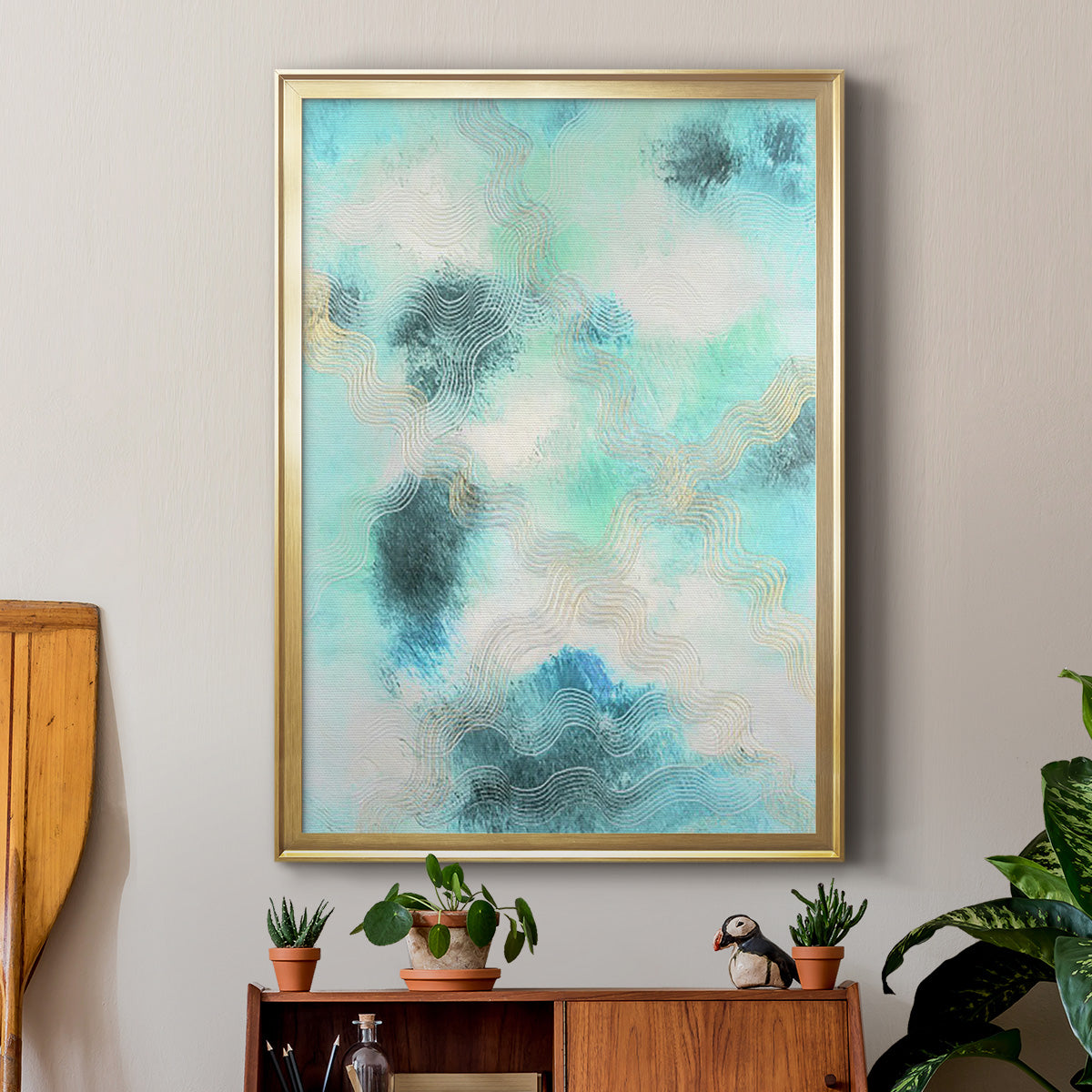 Blue Shift I - Modern Framed Canvas Print