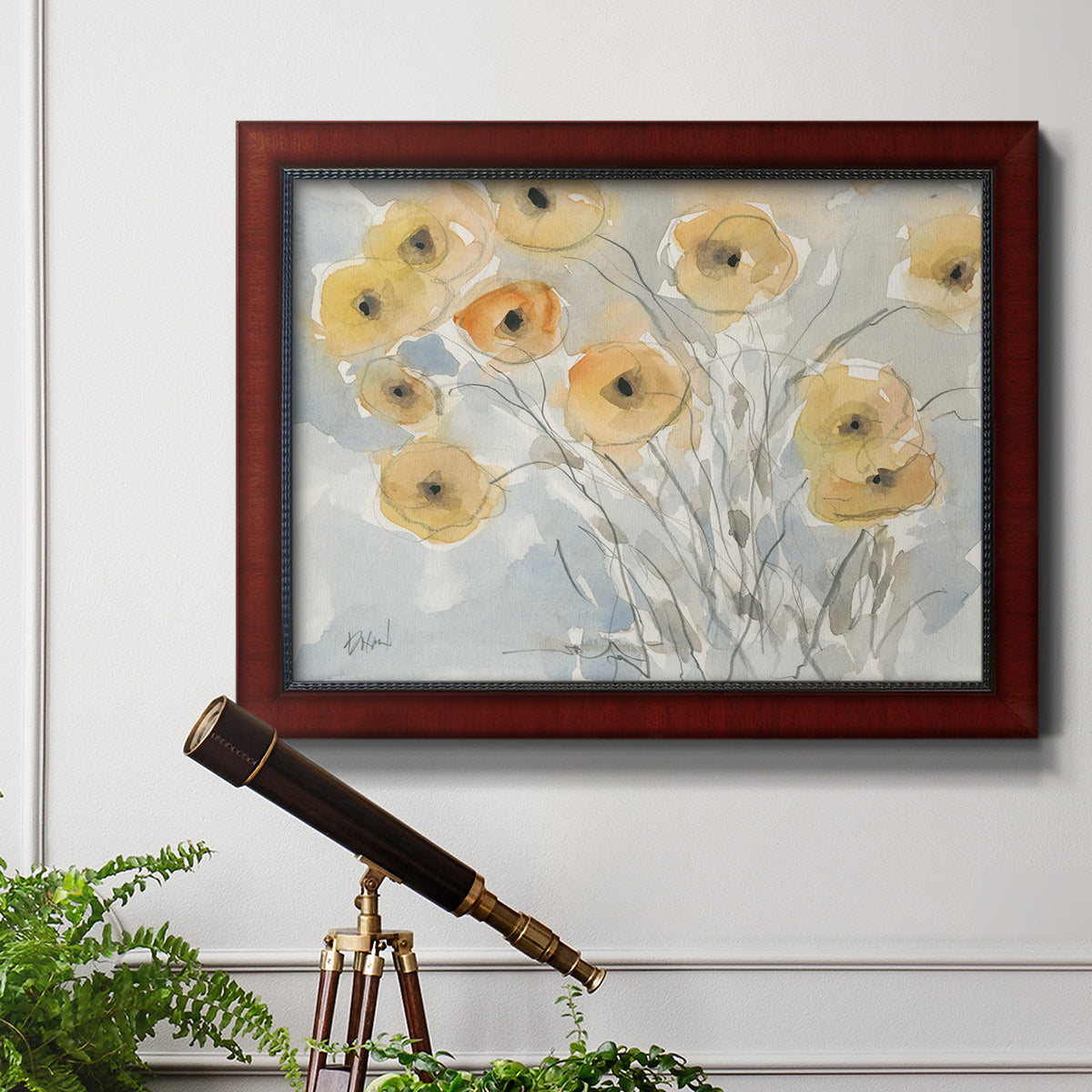 Sunset Poppies II Premium Framed Canvas- Ready to Hang