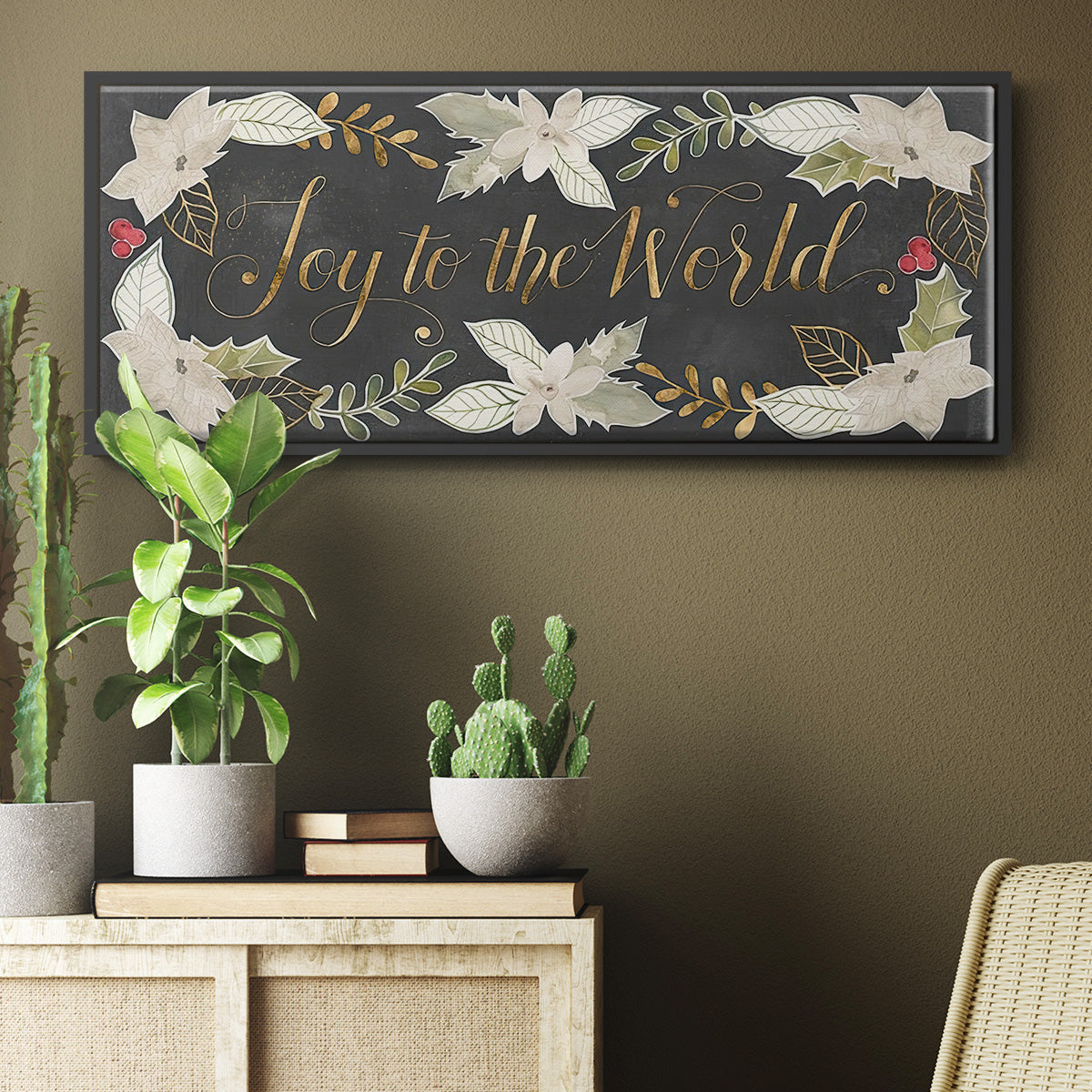Gilded Christmas Collection D - Floater Framed Canvas Print
