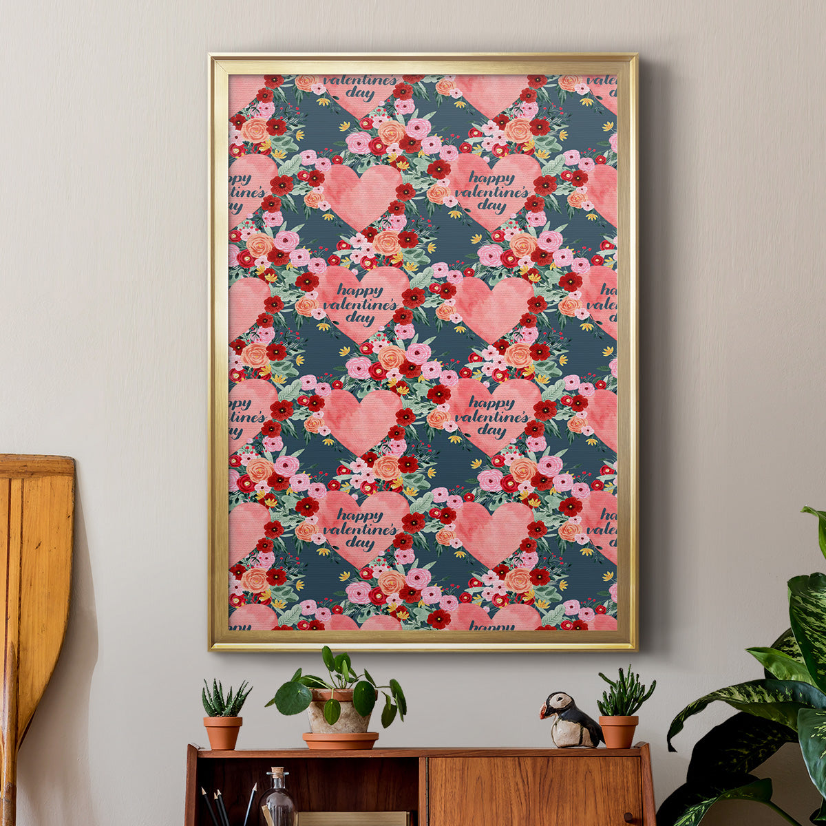 Sweet Hearts Collection E - Modern Framed Canvas Print