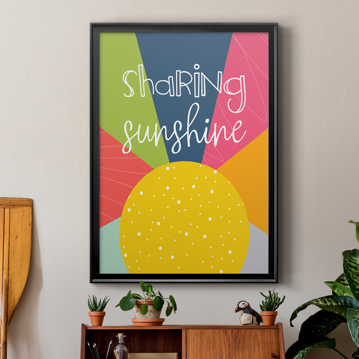 Sharing Sunshine - Modern Framed Canvas Print