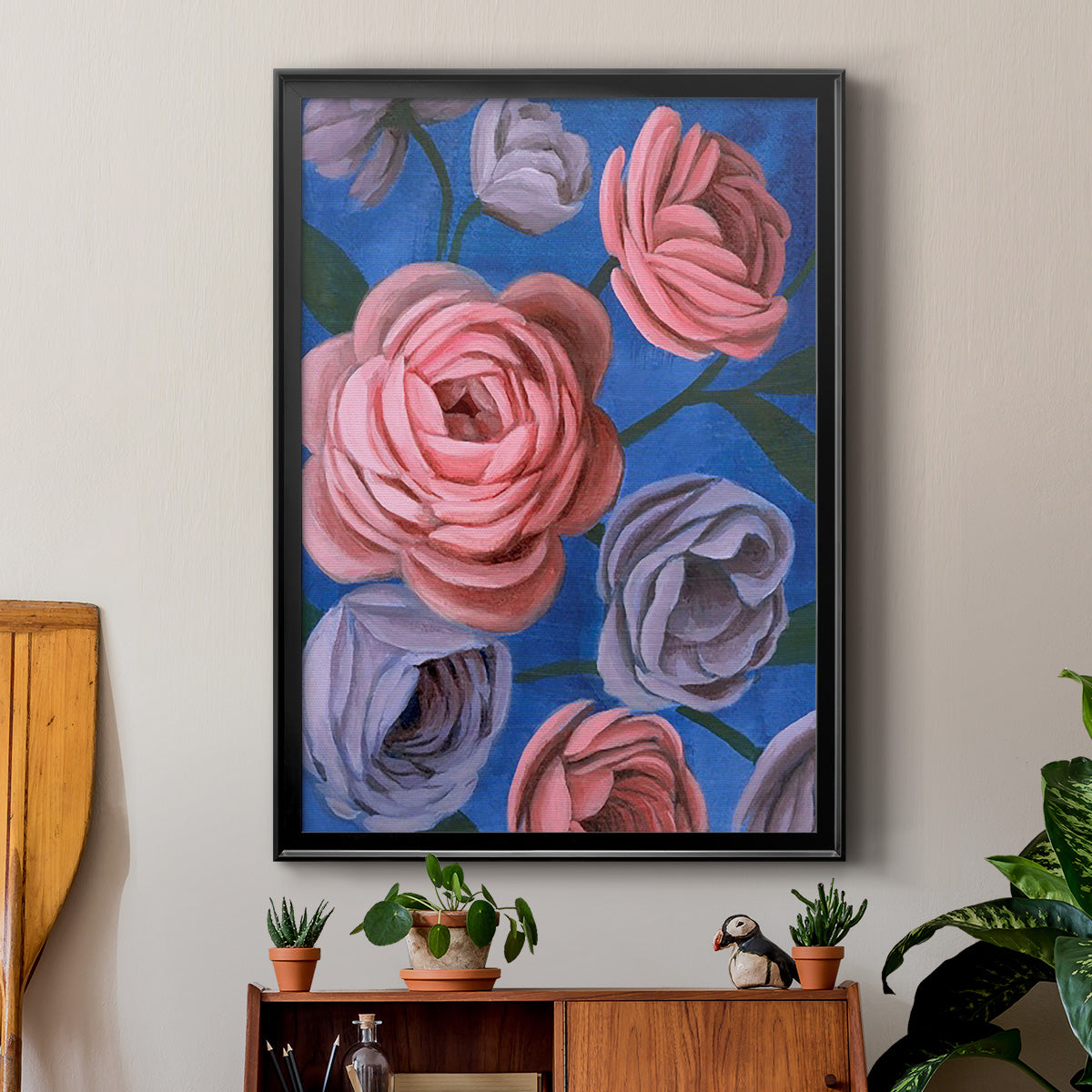 Layered Petals II - Modern Framed Canvas Print