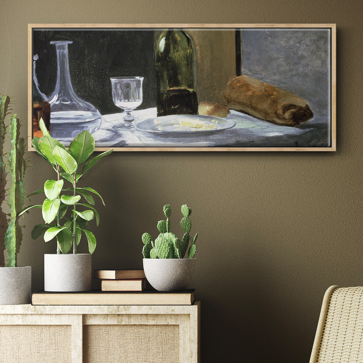 Still Life with Bottles, 1862 - Floater Framed Canvas Print