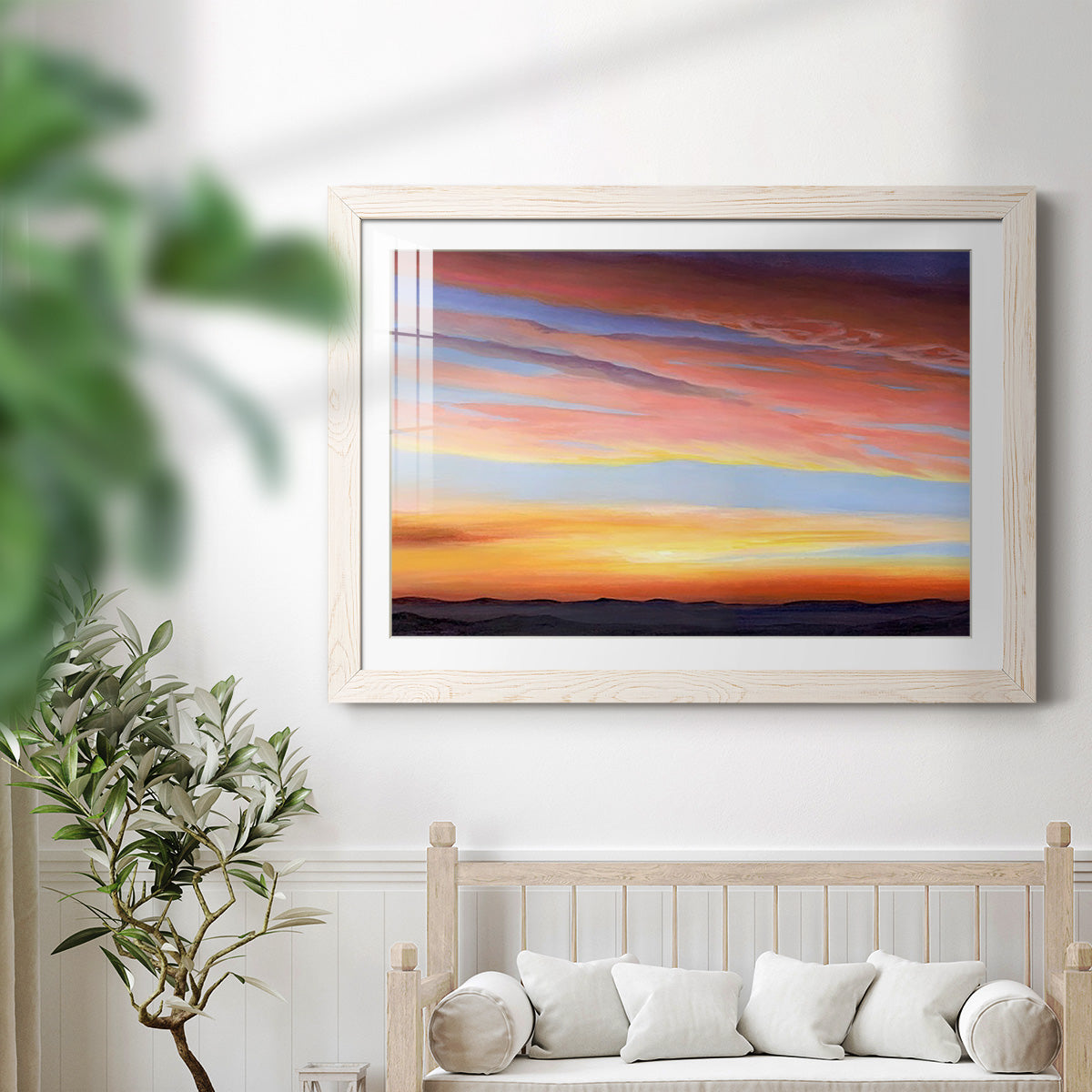 Ignited Dusk III - Barnwood Framed Art Print
