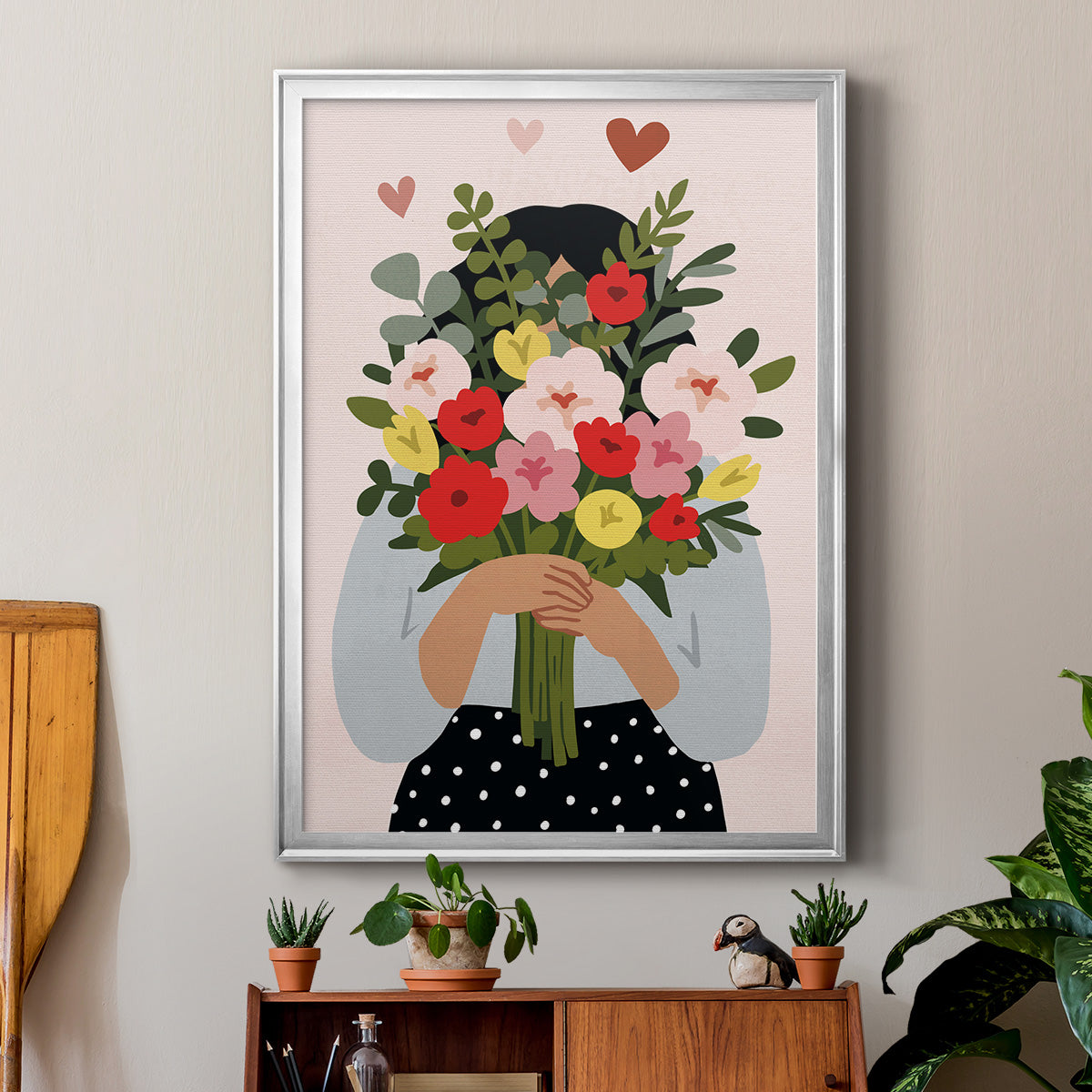 Darling Valentine Collection B - Modern Framed Canvas Print