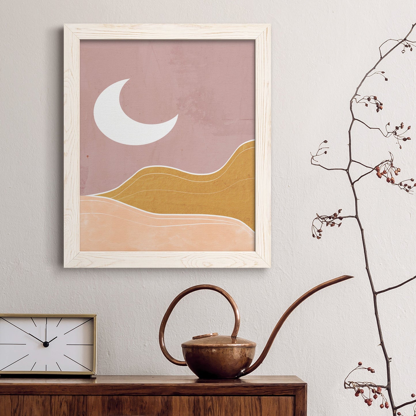 Sedona Moon - Barnwood Framed Canvas Print