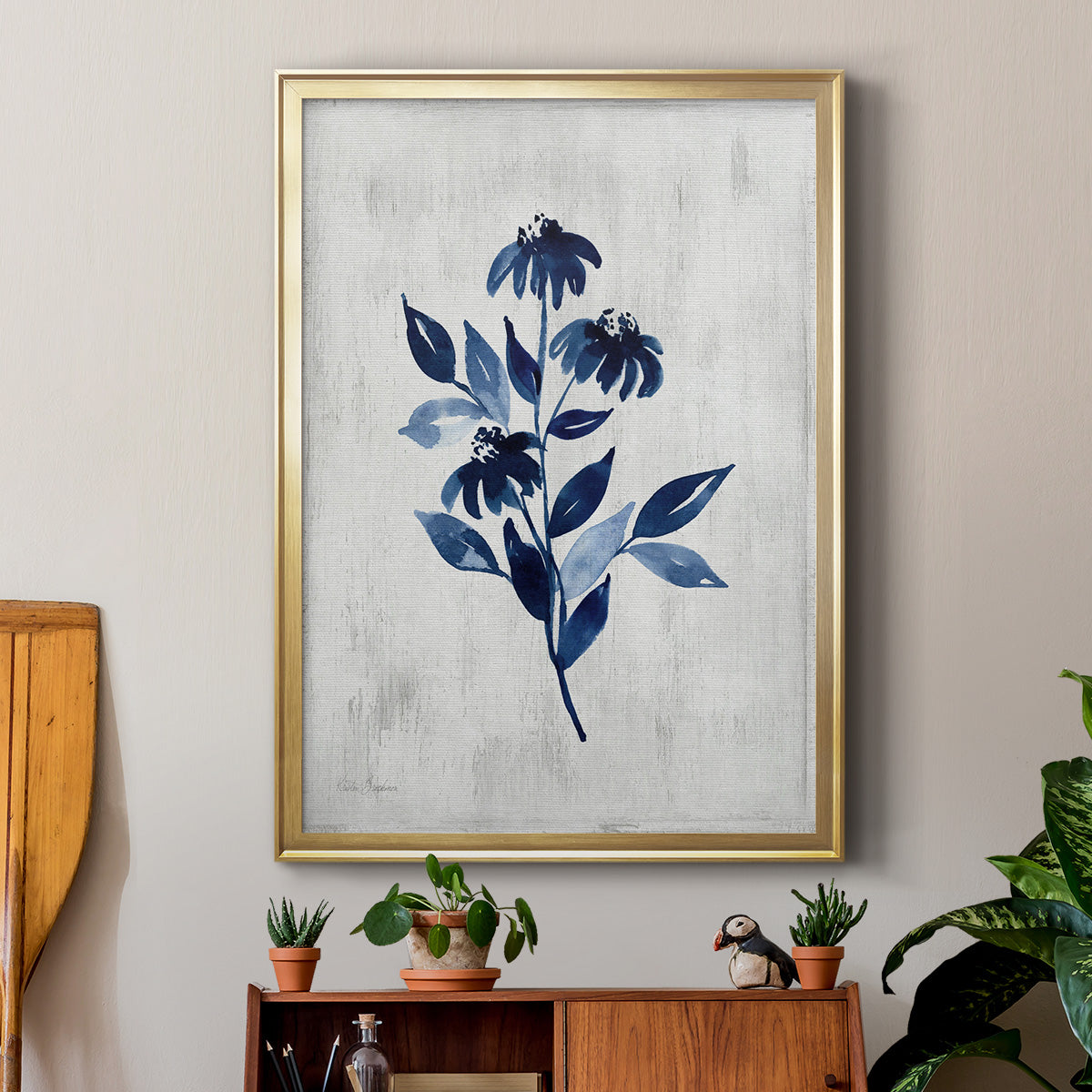 Wild Indigo I - Modern Framed Canvas Print