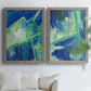 Geometric in Cool V - Premium Framed Canvas 2 Piece Set - Ready to Hang