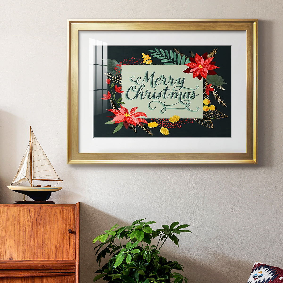 Bright Christmas Night  I - Modern Framed Art Print