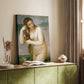 Canvas art print of a classical figure with flowing form and gentle tones styled in a home decor setting.