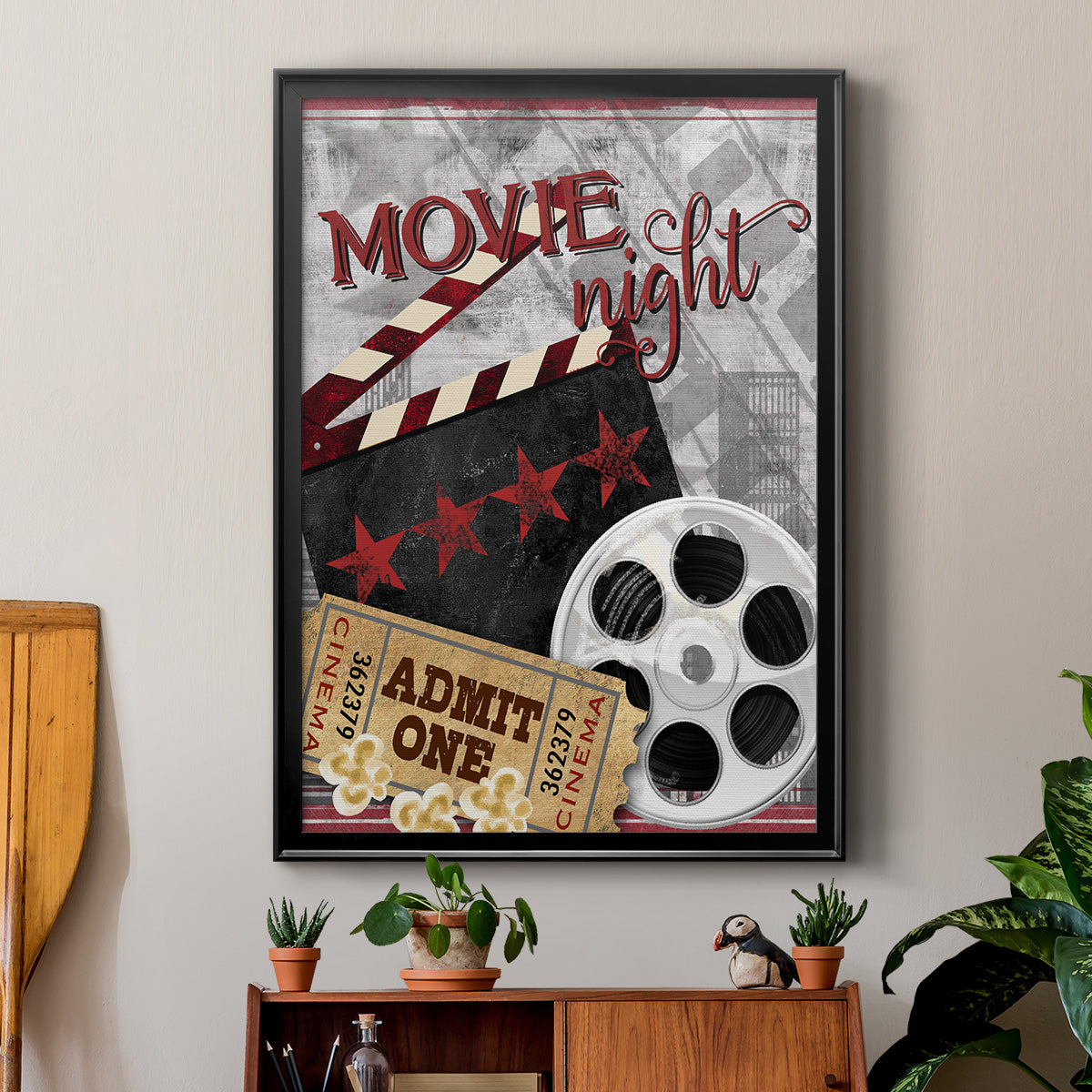 Movie Night II - Modern Framed Canvas Print