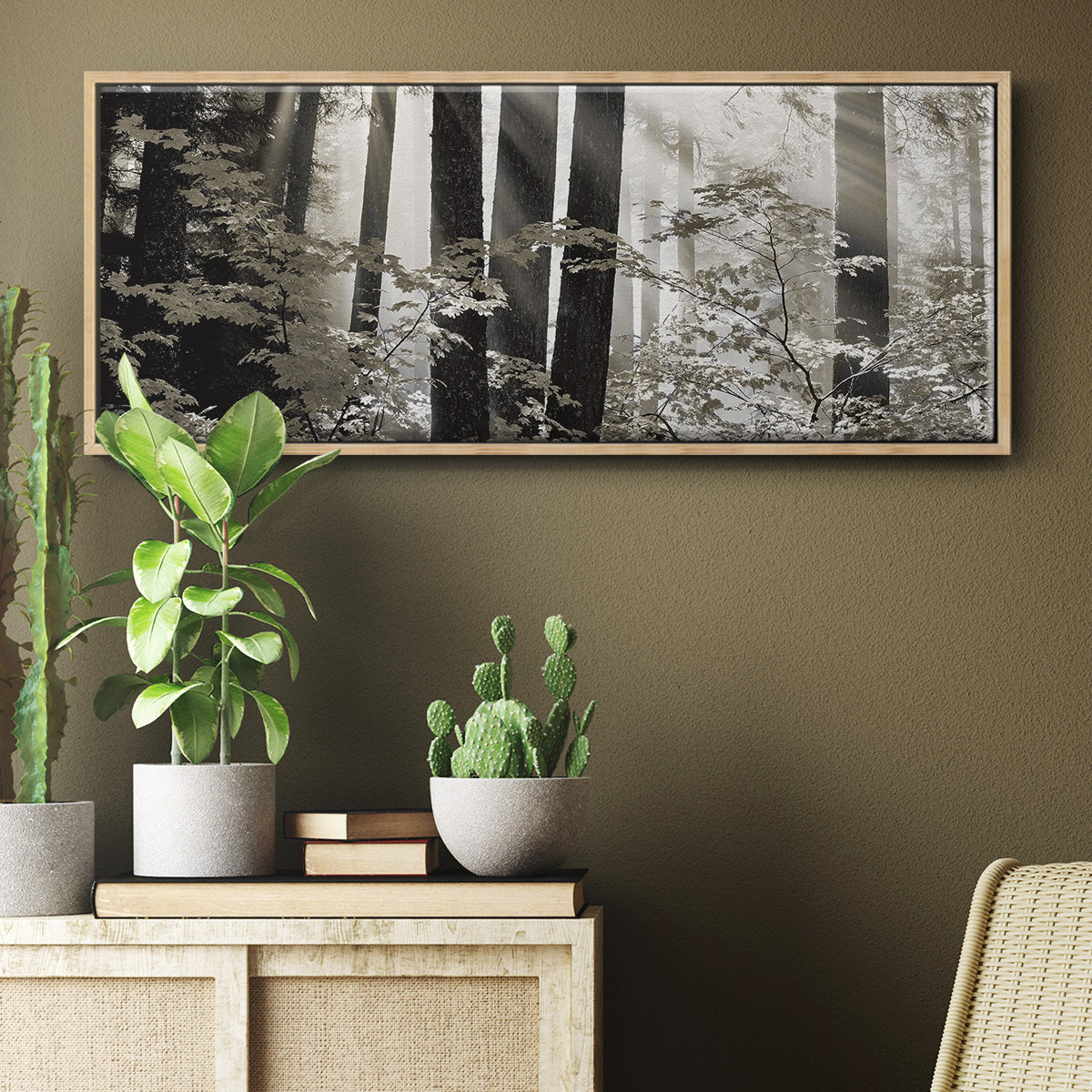 Misty Forest - Floater Framed Canvas Print