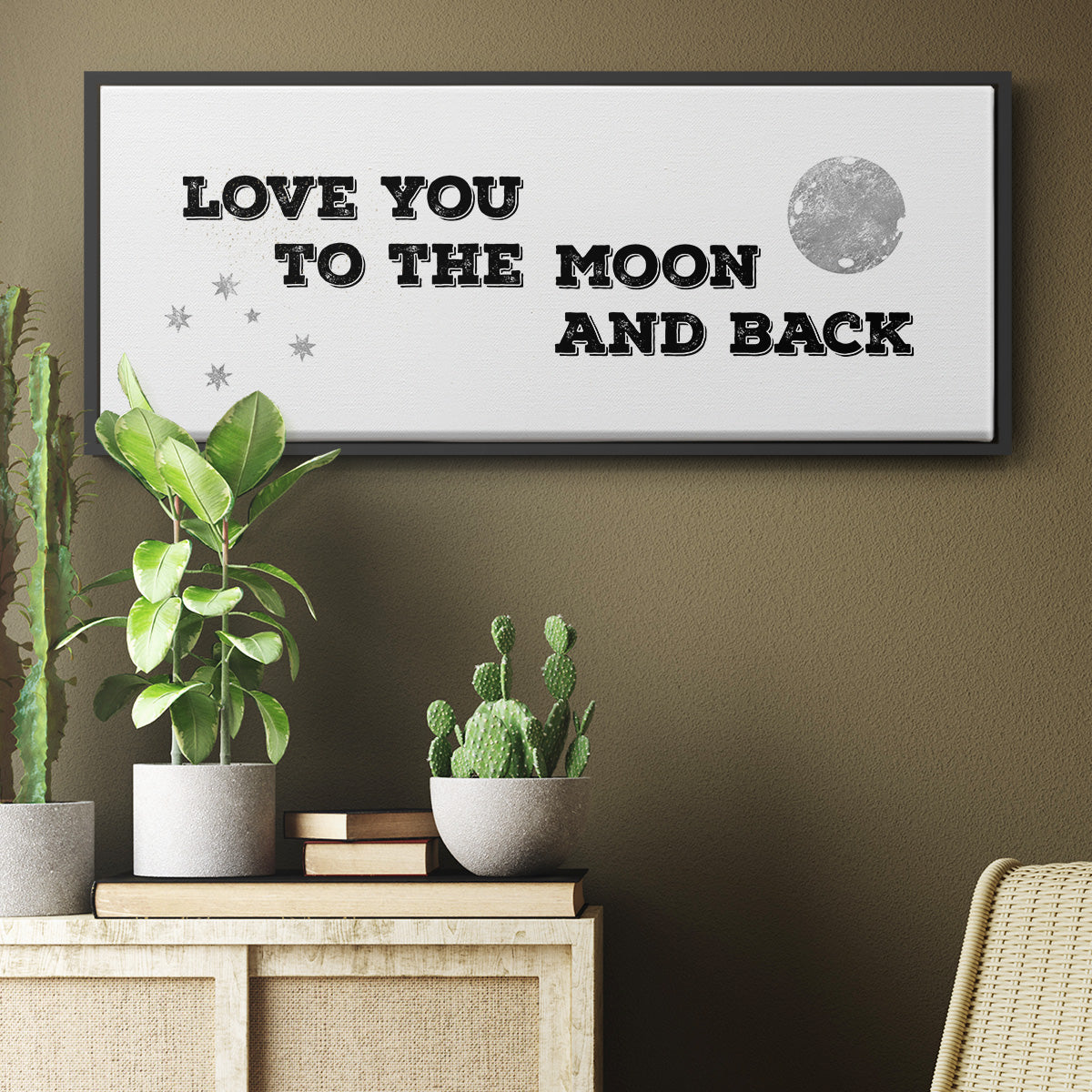 To the Moon and Back - Floater Framed Canvas Print