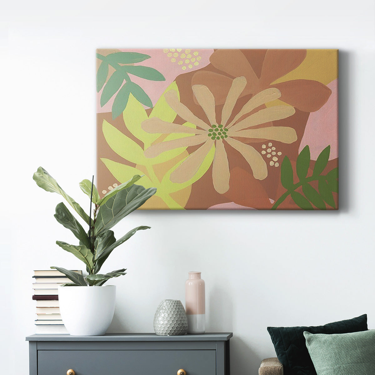 Neutral Blooms II Premium Gallery Wrapped Canvas - Ready to Hang