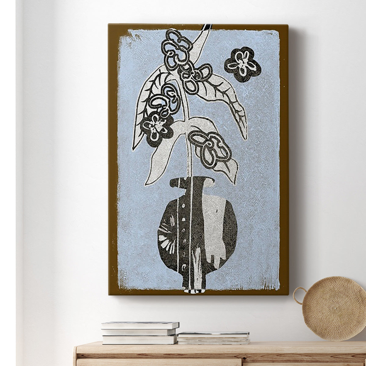Graphic Flowers in Vase IV - Canvas Art Print