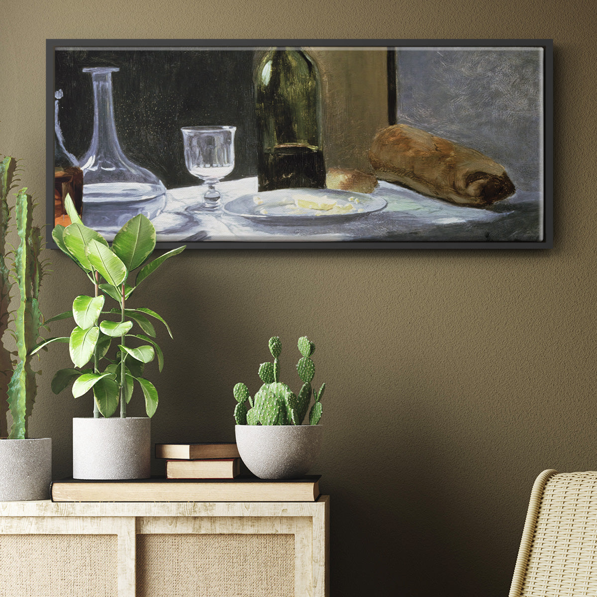 Still Life with Bottles, 1862 - Floater Framed Canvas Print