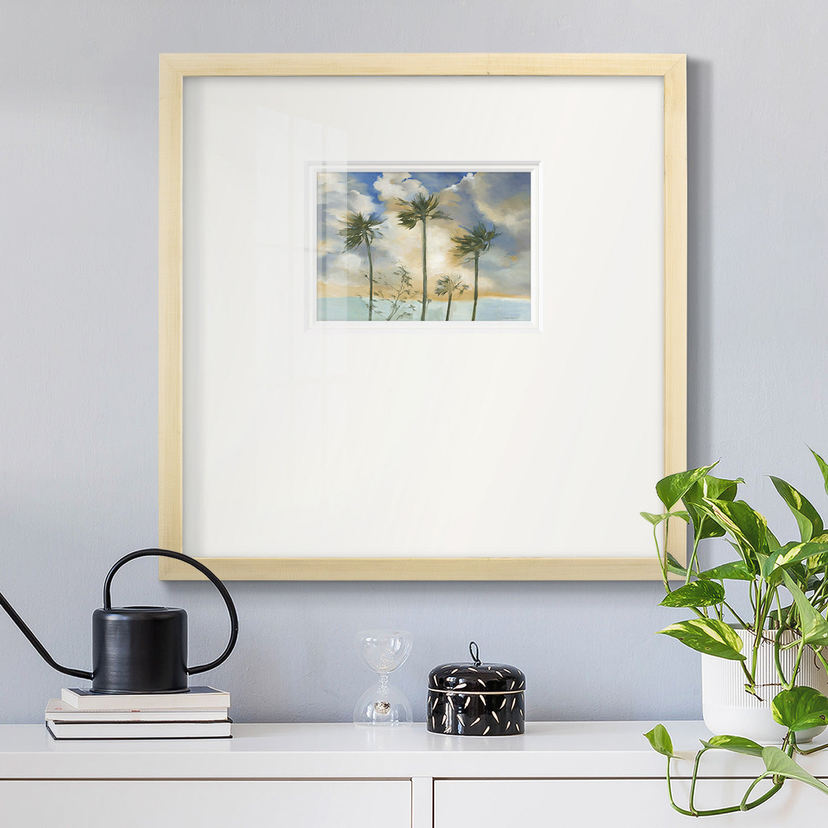 Palms in the Wind Premium Framed Print Double Matboard