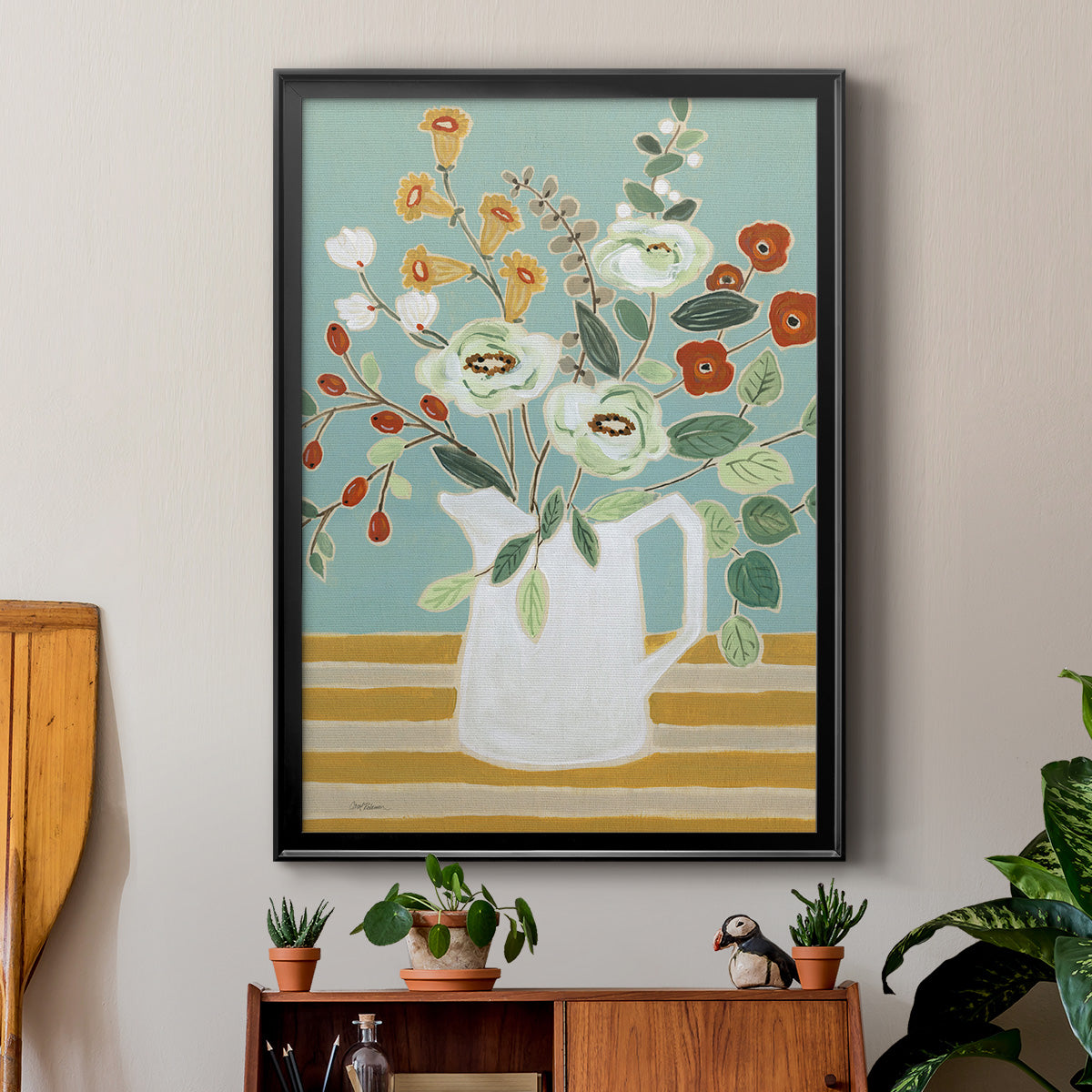 Joyful Blossoms II - Modern Framed Canvas Print