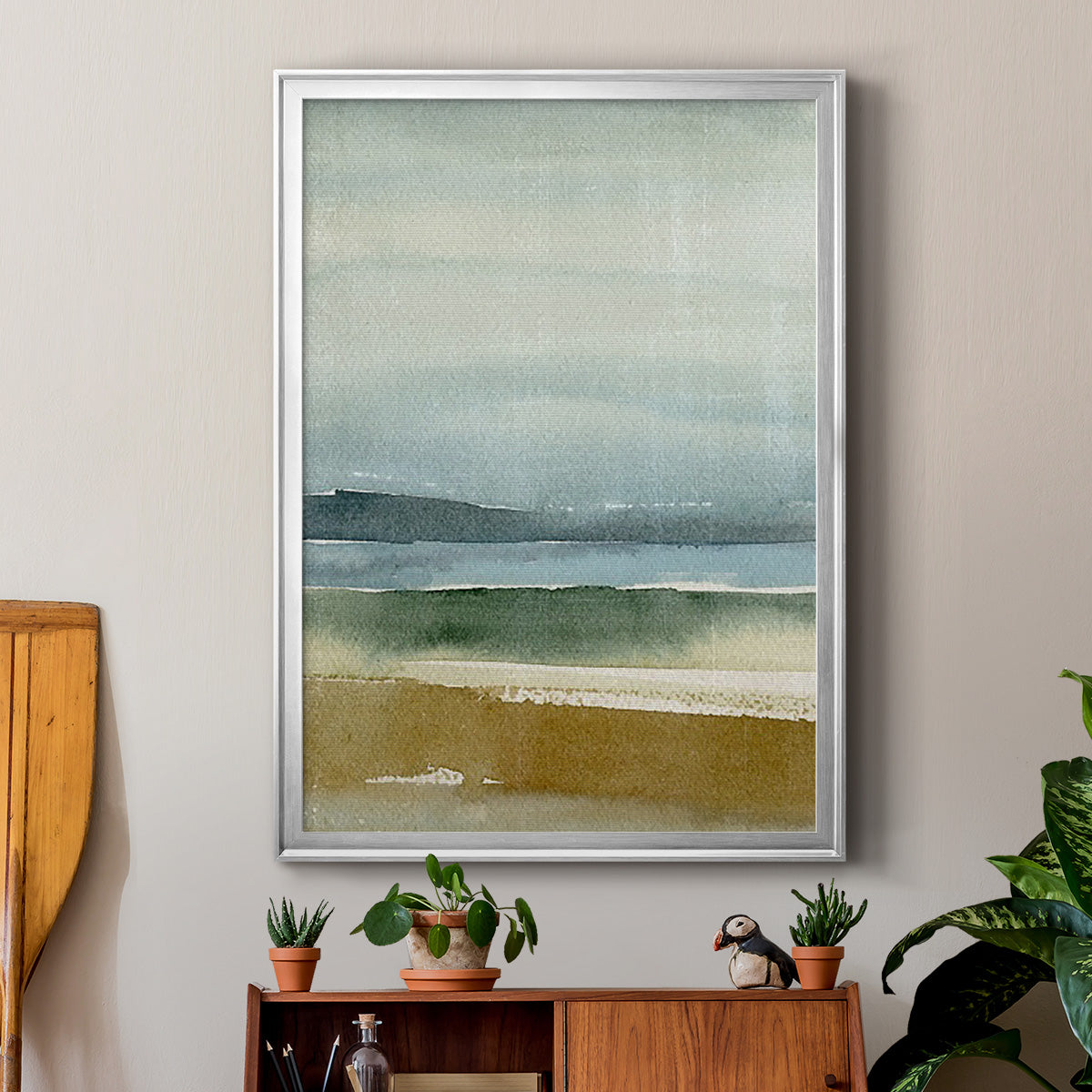 Ochre Outlook II - Modern Framed Canvas Print