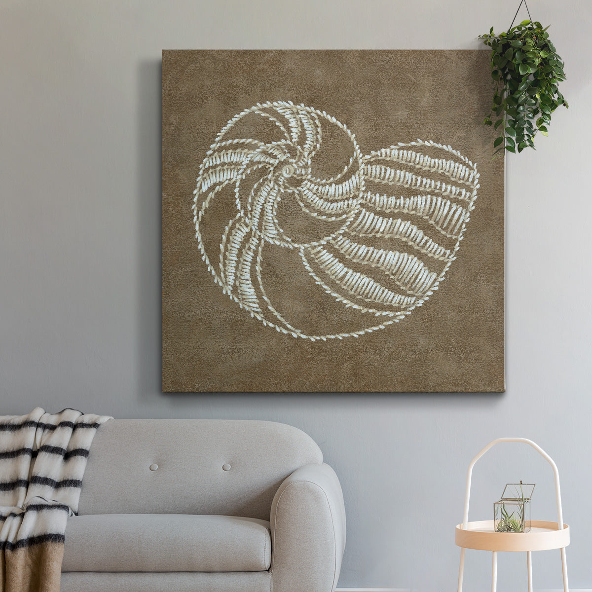 Embroidered Shells II - Canvas Art Print