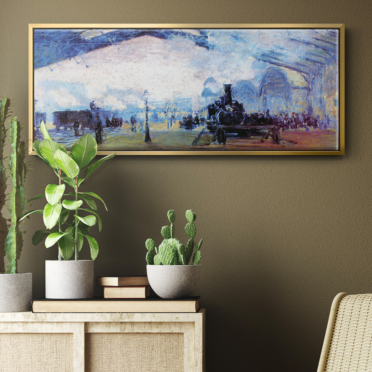 Saint Lazare Station in Paris - Floater Framed Canvas Print