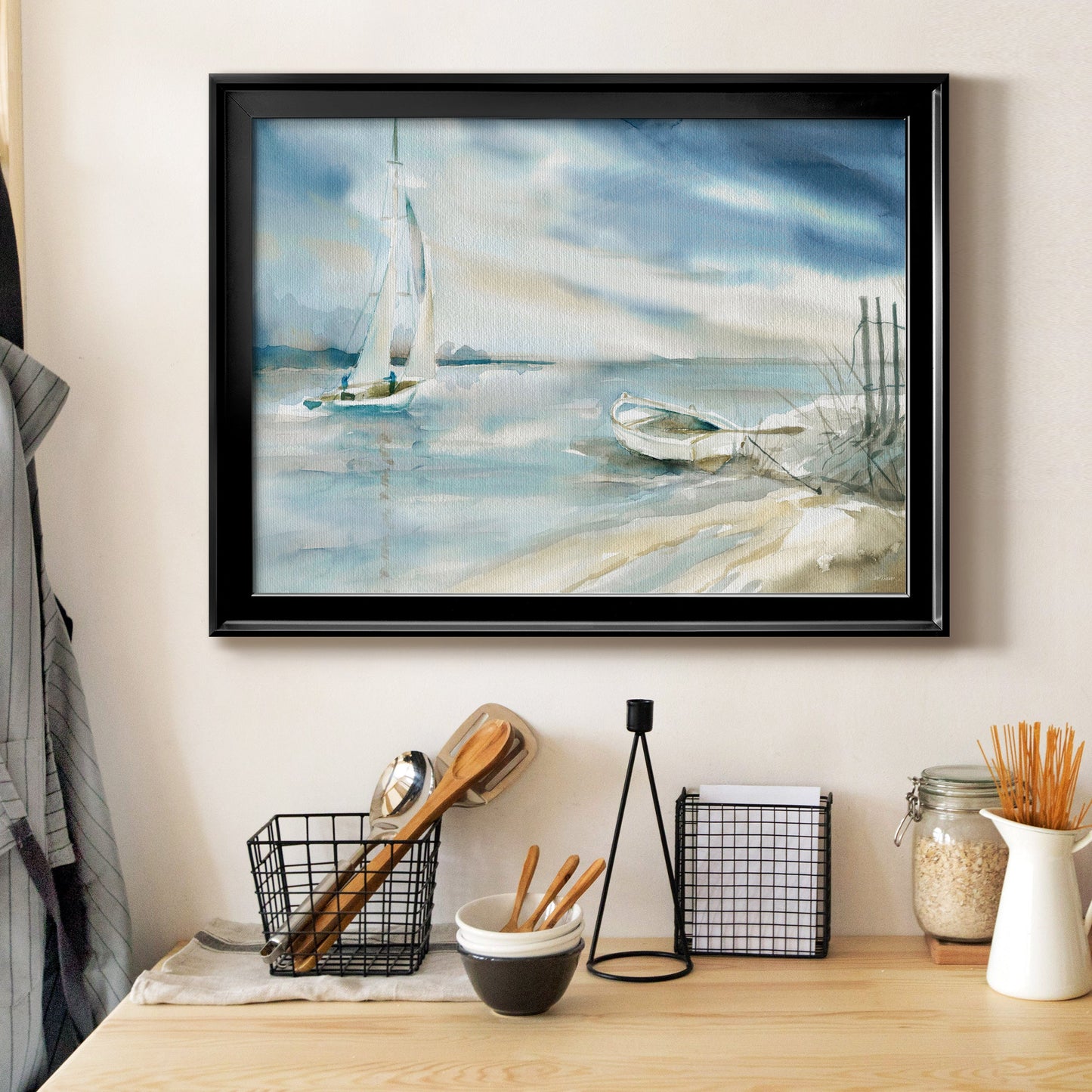 Subtle Sail - Modern Framed Canvas Print