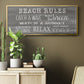 Beach Rules - Floater Framed Canvas Print