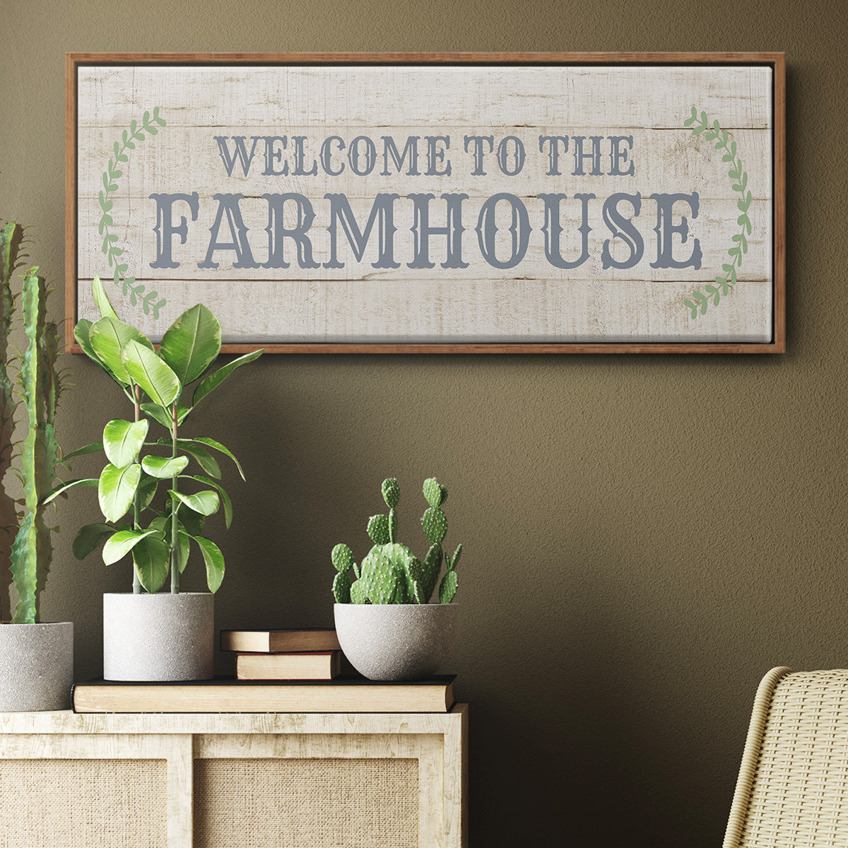 Welcome to the Farmhouse - Floater Framed Canvas Print