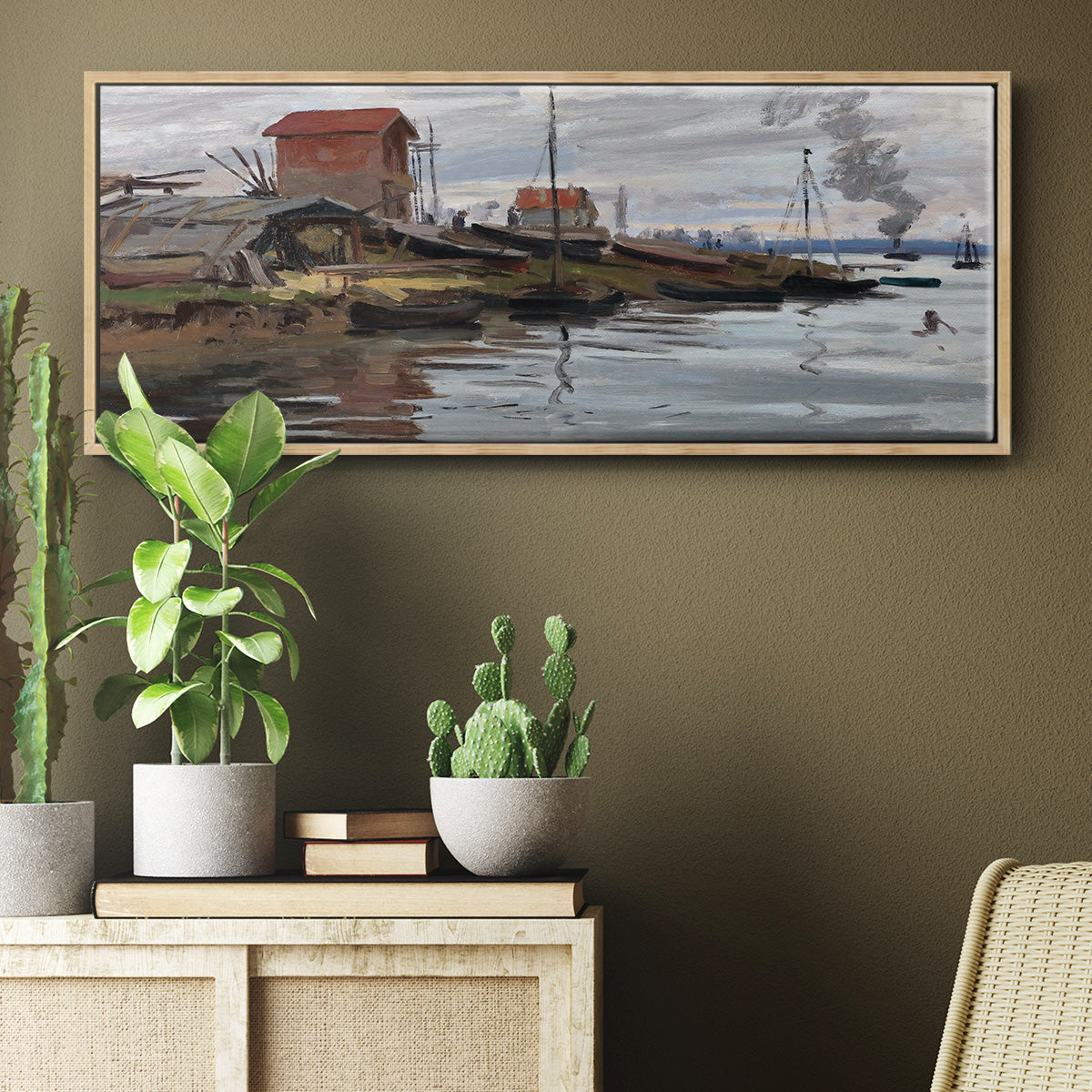 The Seine at Petit - Floater Framed Canvas Print