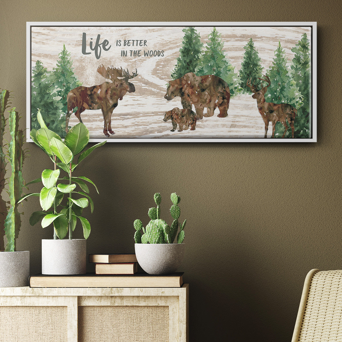 Better in the Woods - Floater Framed Canvas Print
