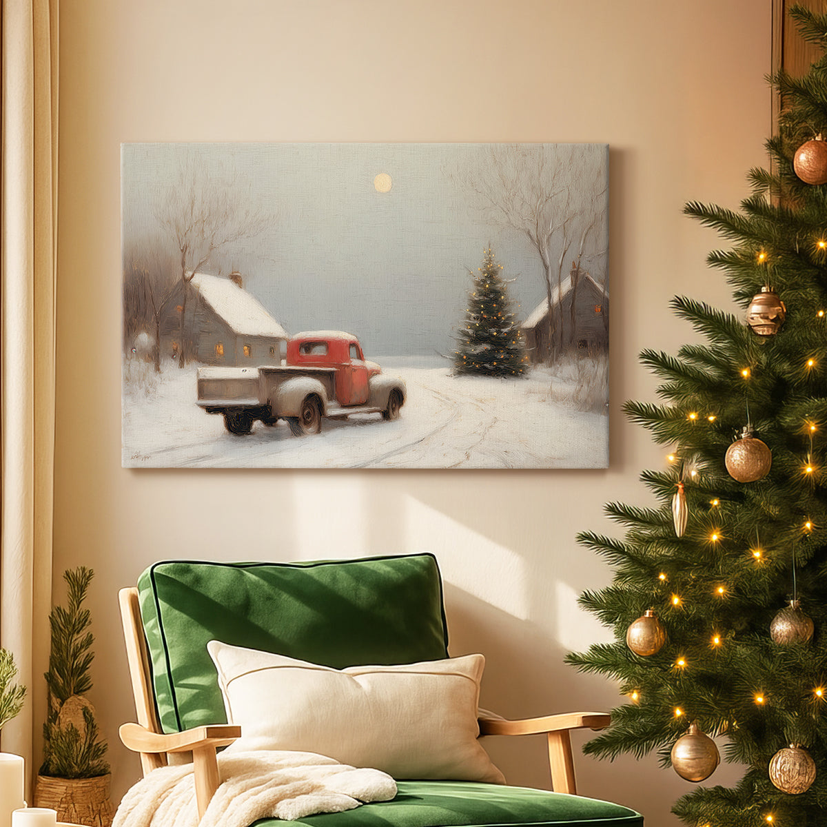 Tinsel-Gold Pines Blessing - Canvas Art Print