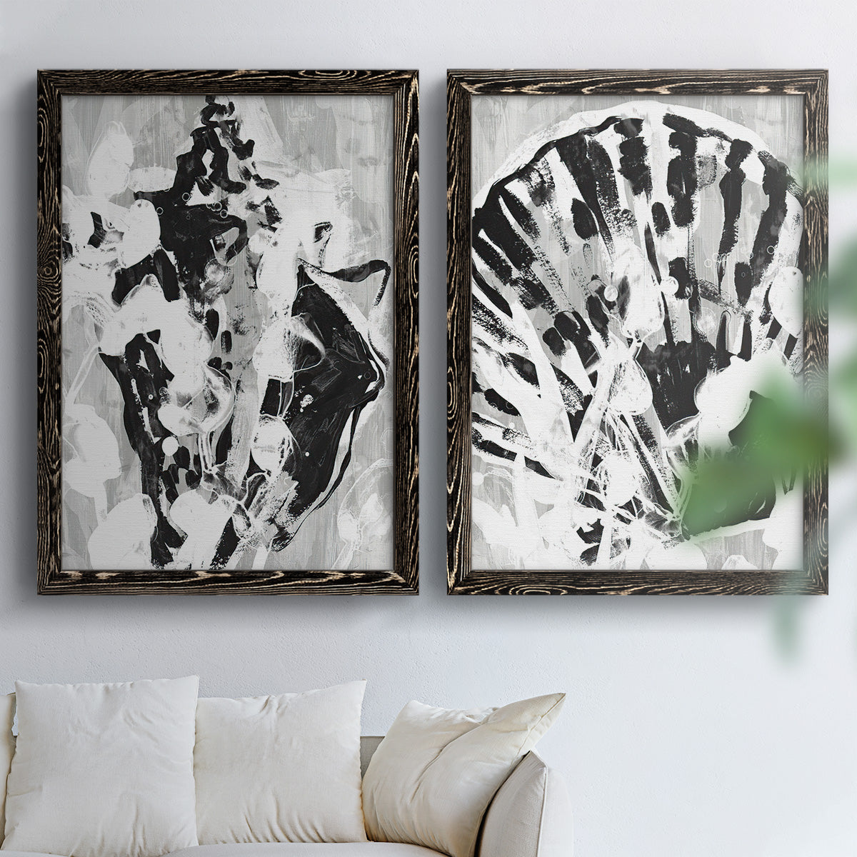 Ocean Inkblot I - Premium Framed Canvas 2 Piece Set - Ready to Hang