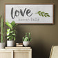 Love Never Fails - Floater Framed Canvas Print