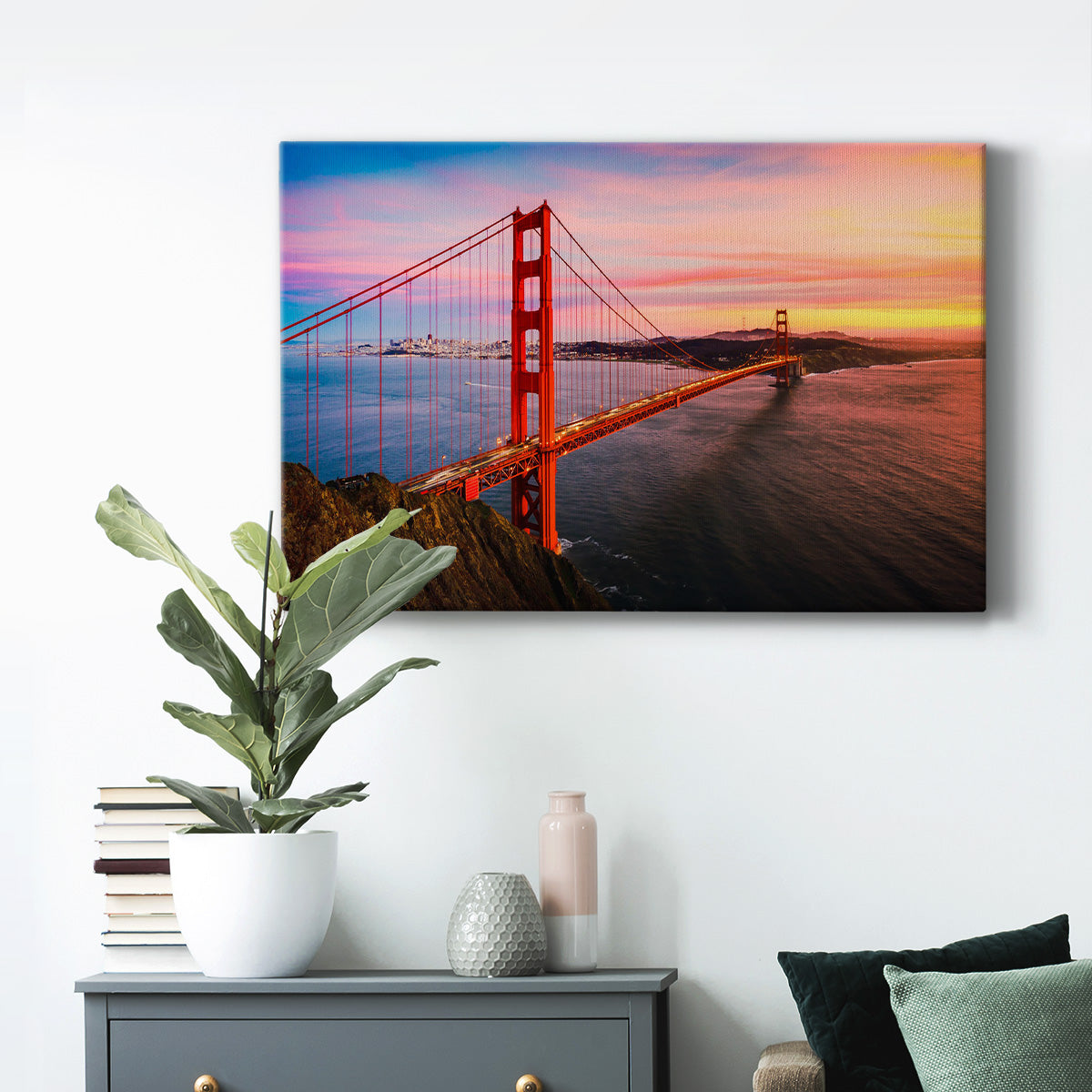 The Golden Gate Bridge at Sunset - Canvas Art Print
