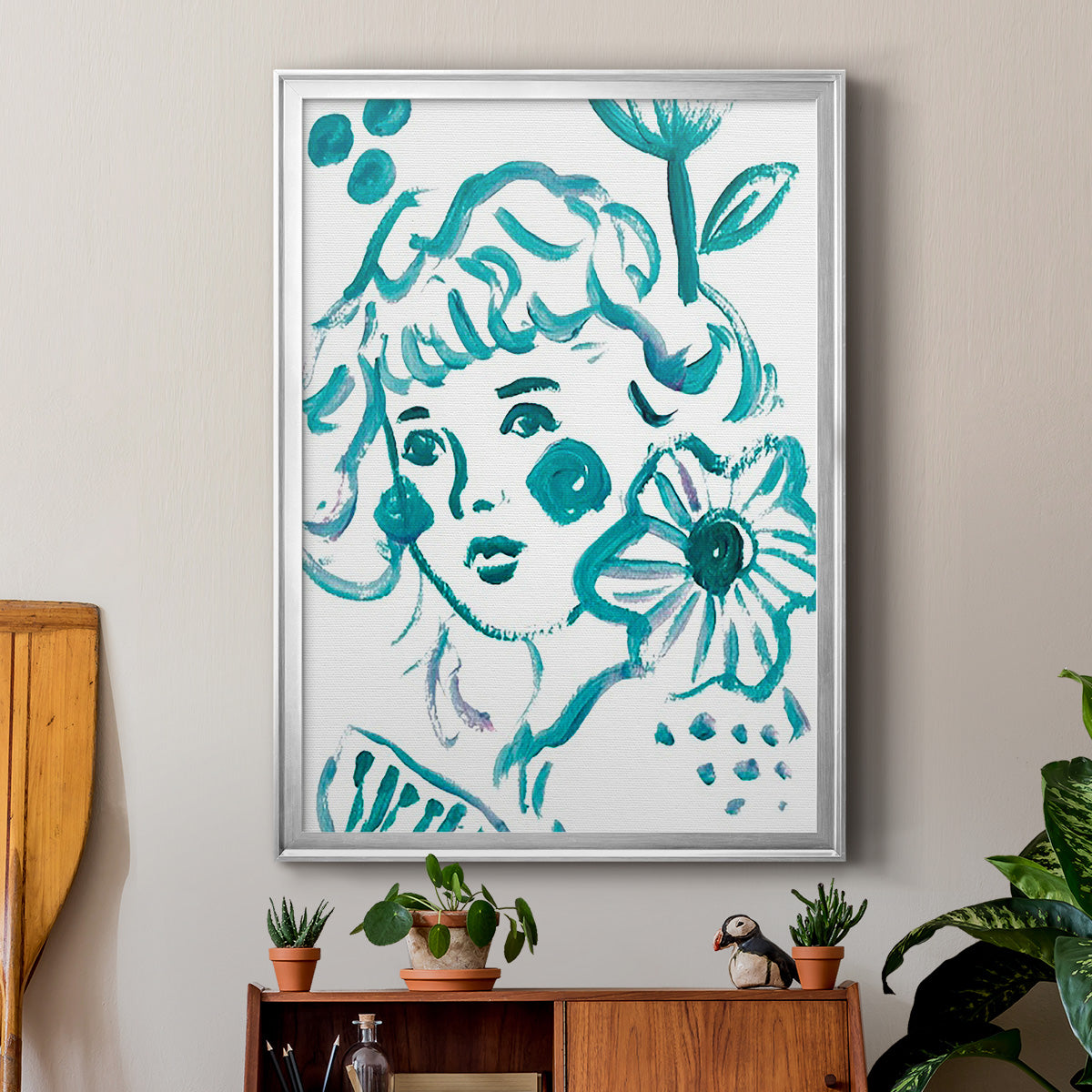 Budding Flower II - Modern Framed Canvas Print