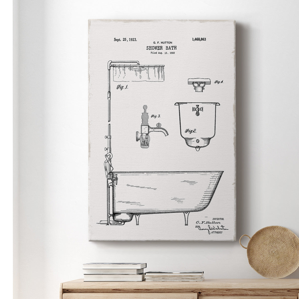 Vintage Bath I Premium Gallery Wrapped Canvas - Ready to Hang