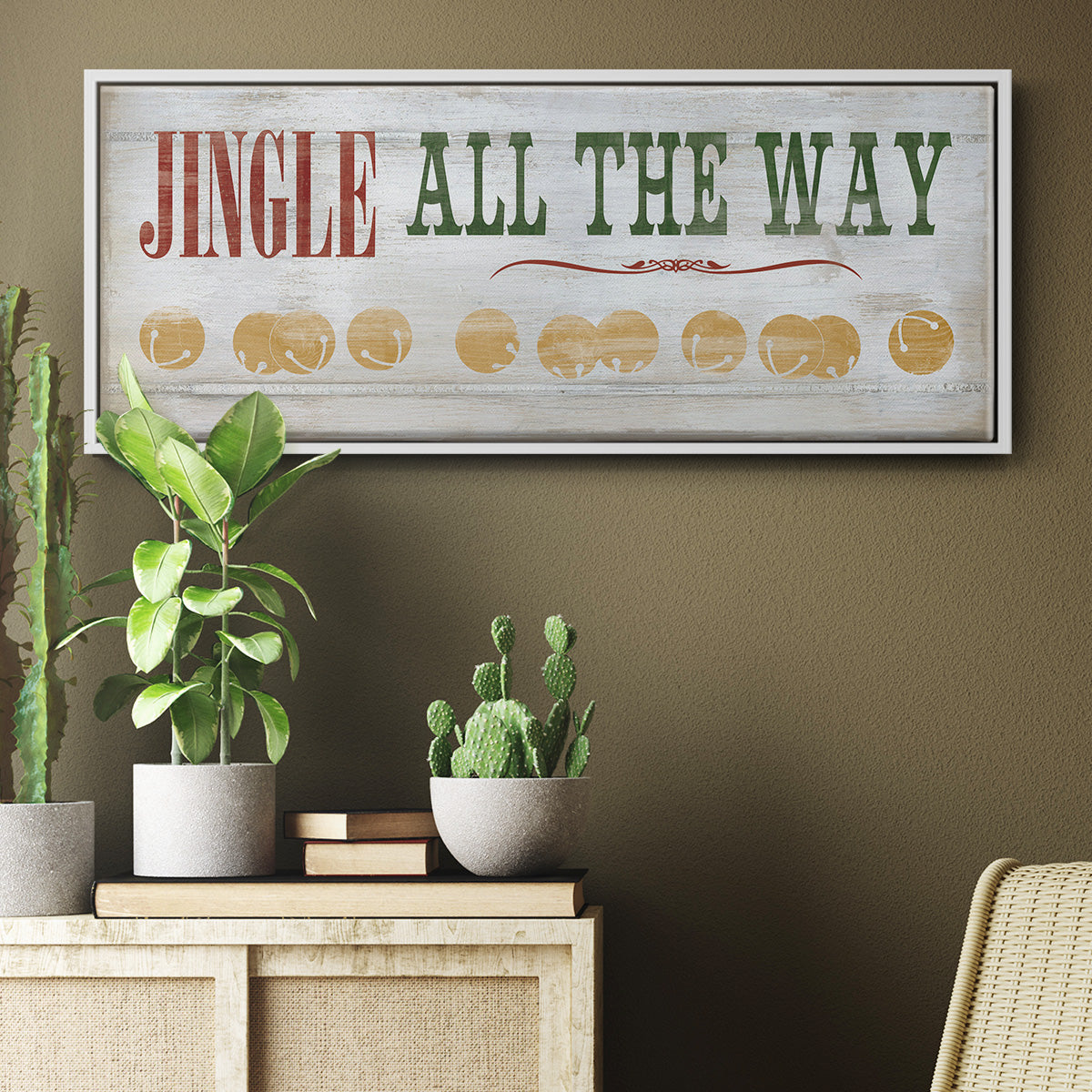 Jingle All the Way - Floater Framed Canvas Print