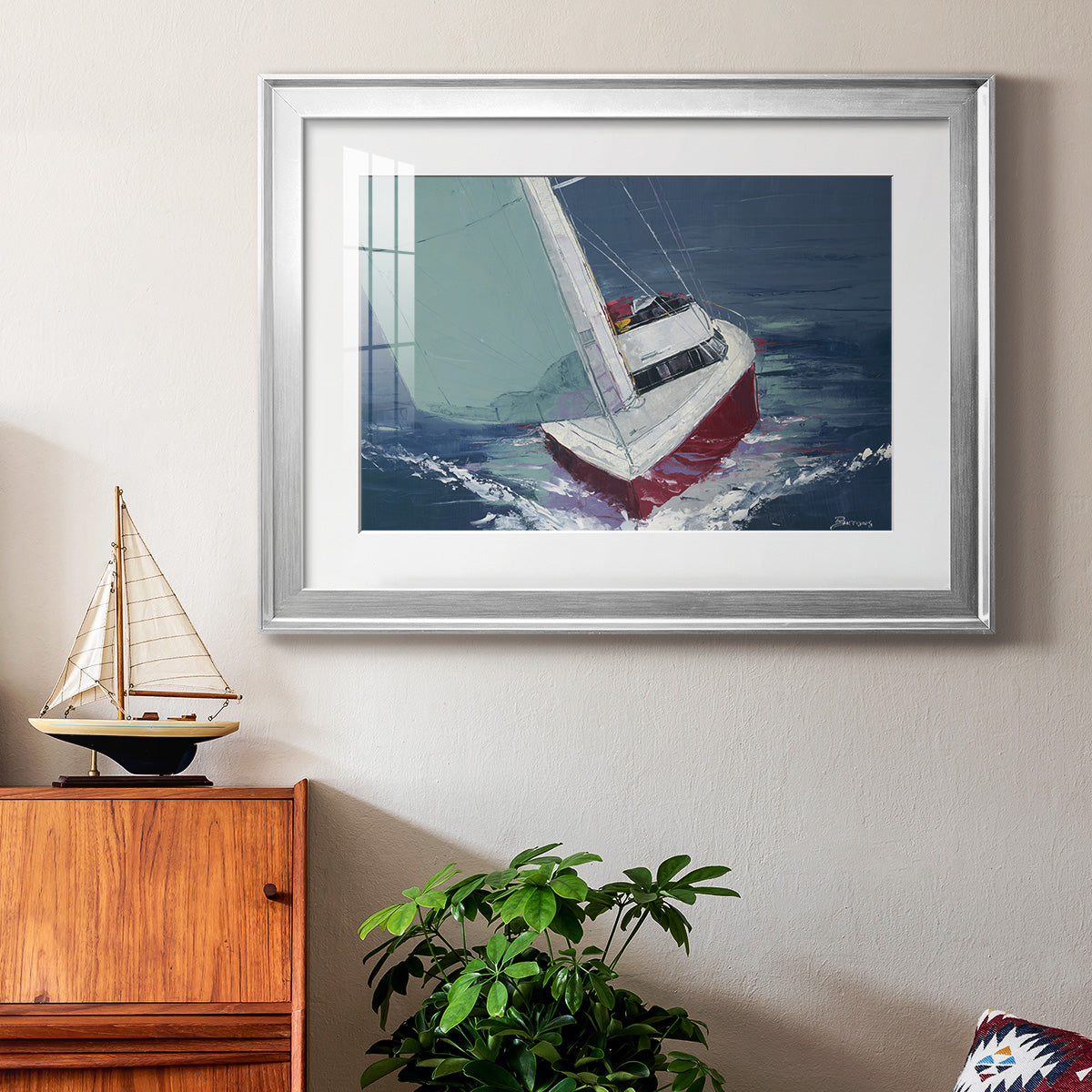 Day Sailing Premium Framed Print - Ready to Hang