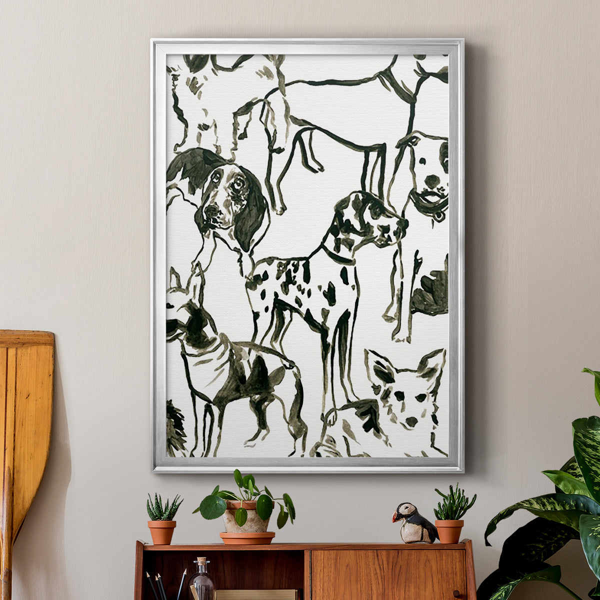 Canine Collage II - Modern Framed Canvas Print