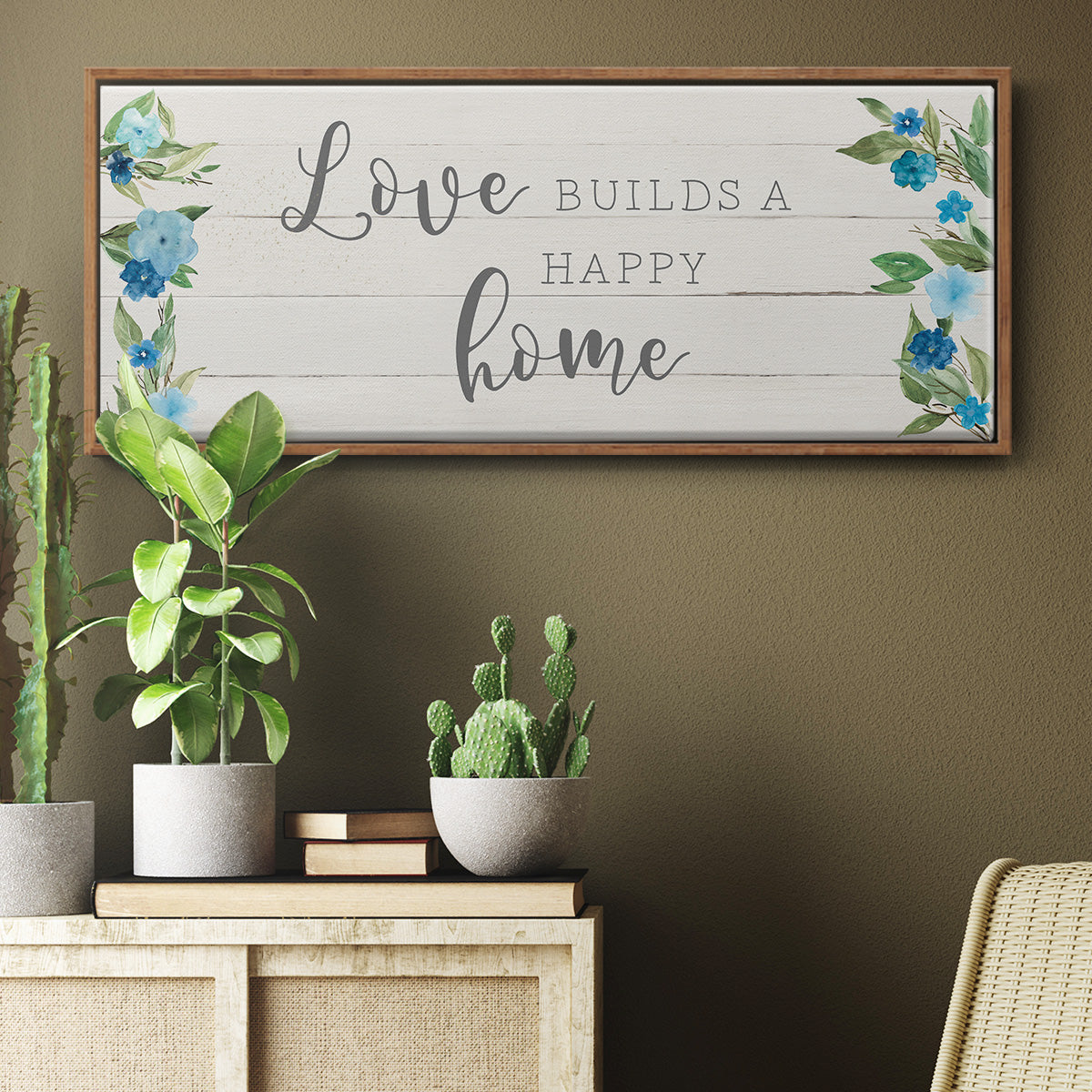 Love Builds - Floater Framed Canvas Print