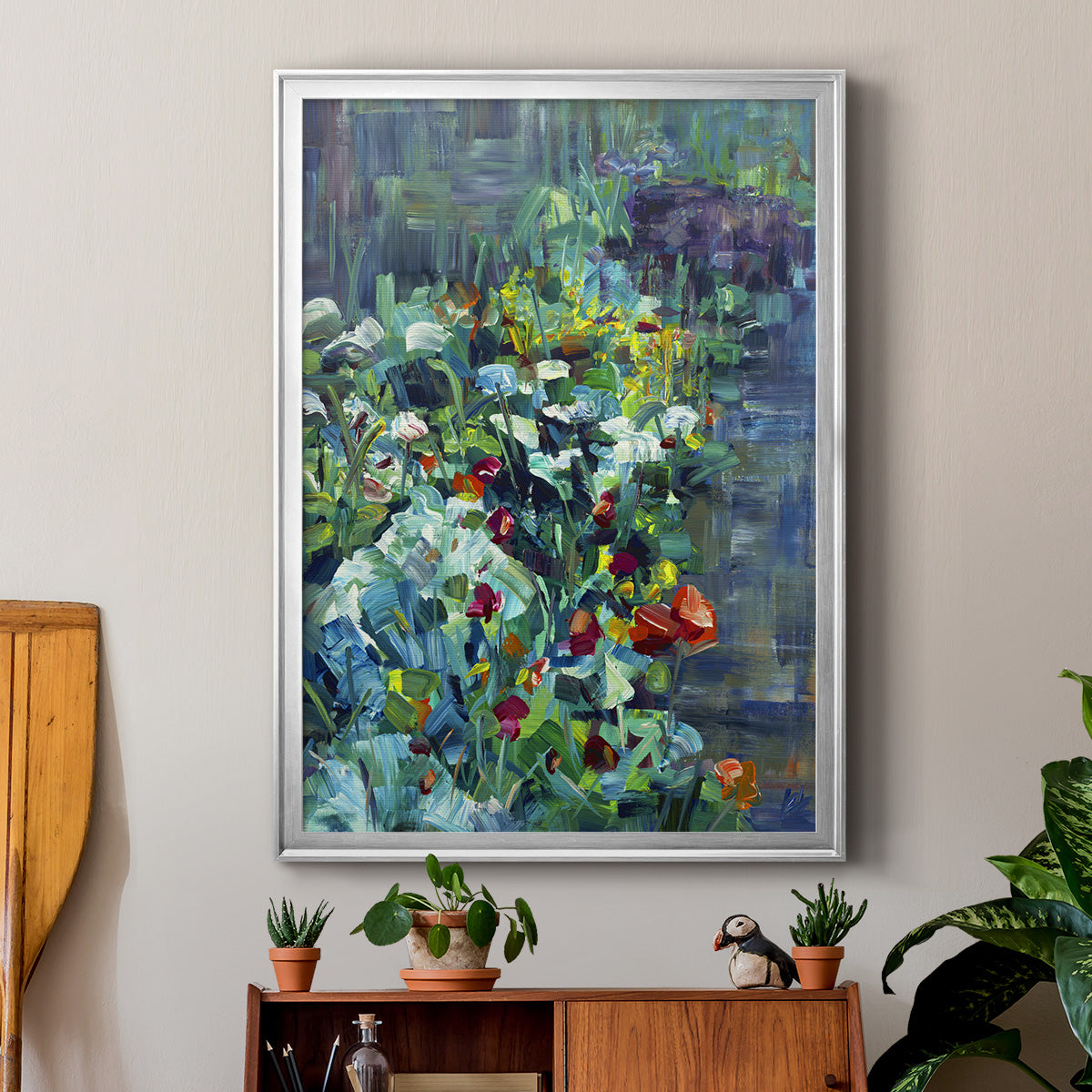 Lots of Love in the Garden - Modern Framed Canvas Print