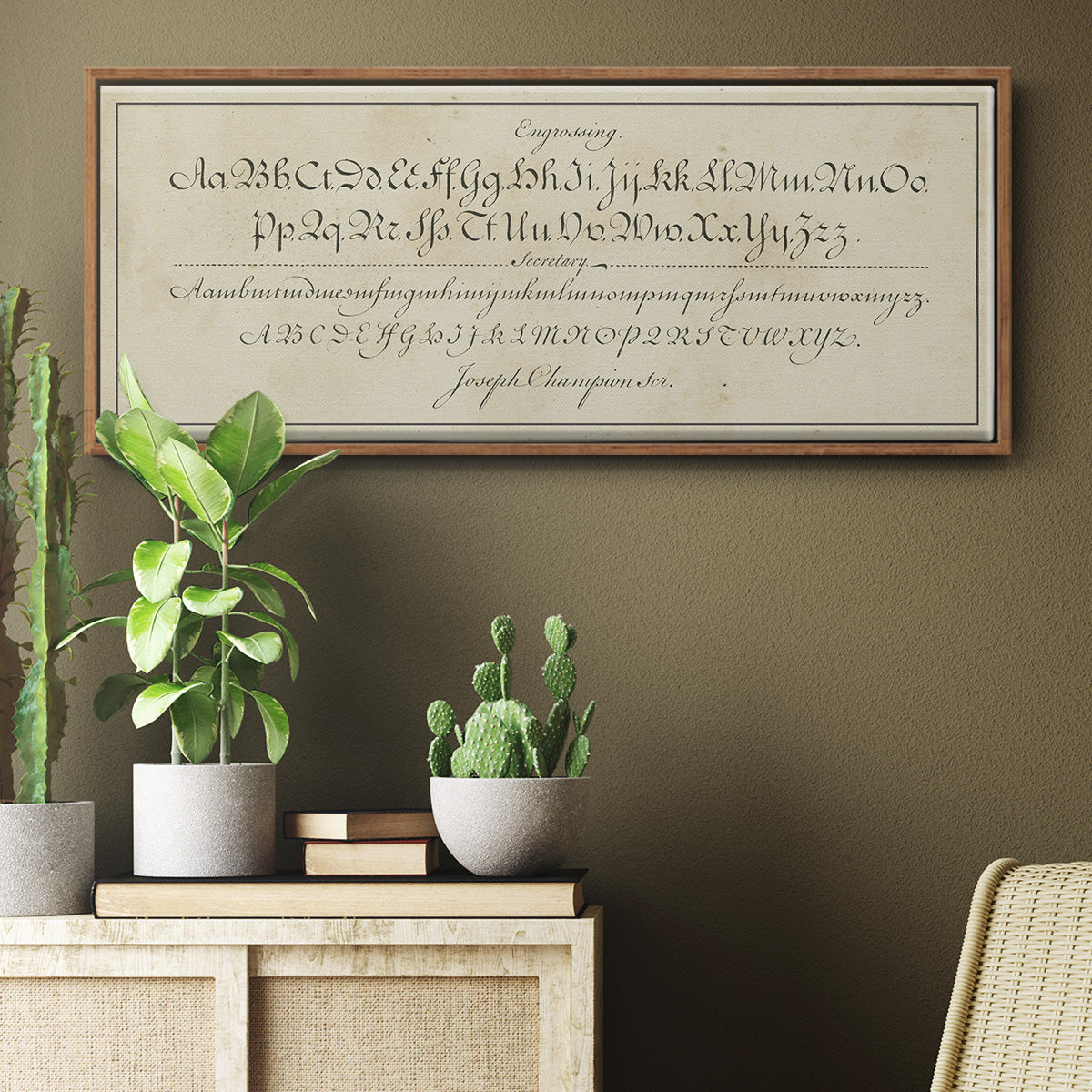 Manuscript Sampler V - Floater Framed Canvas Print