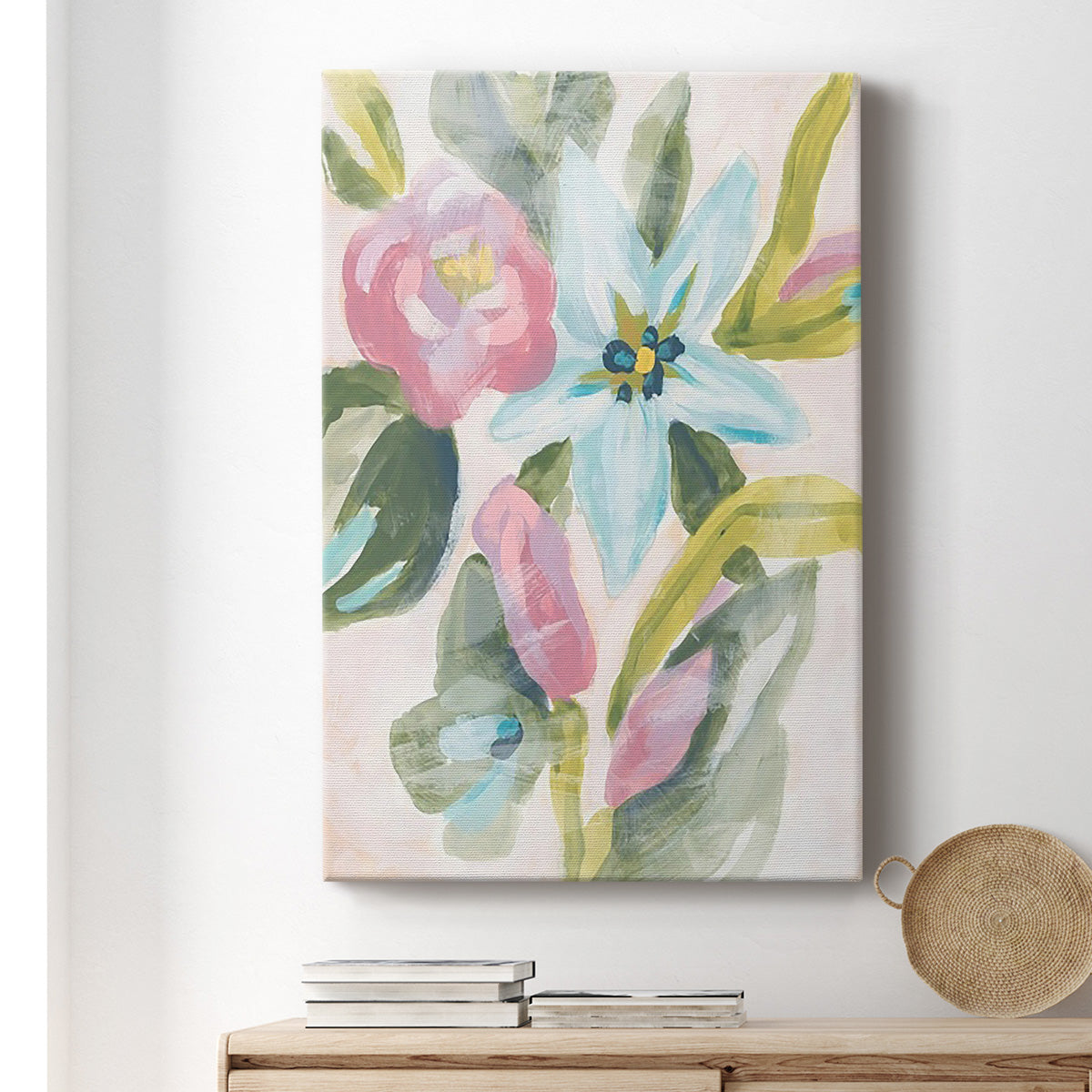 Floral Breeze Fresco  I - Canvas Art Print