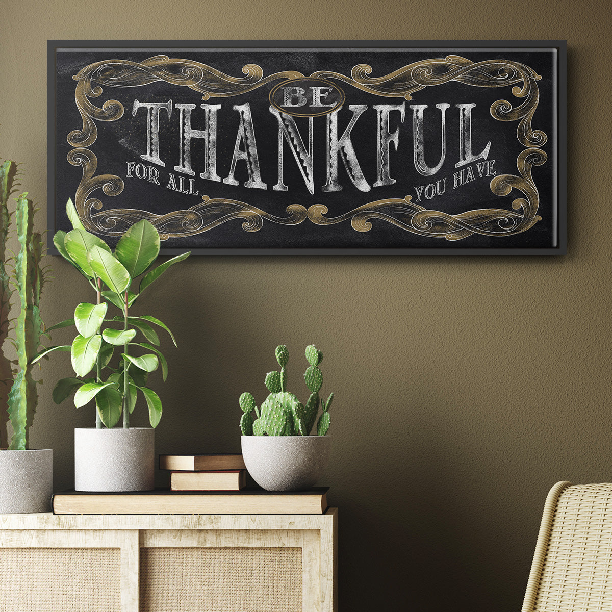 Be Thankful - Floater Framed Canvas Print