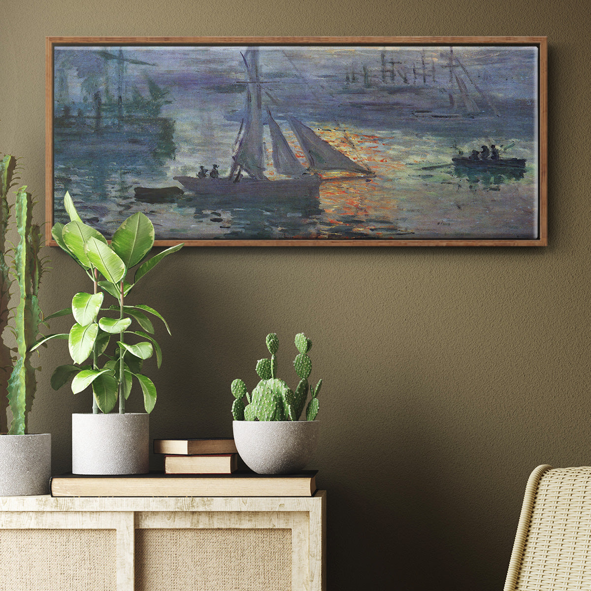 Sunrise at Sea - Floater Framed Canvas Print