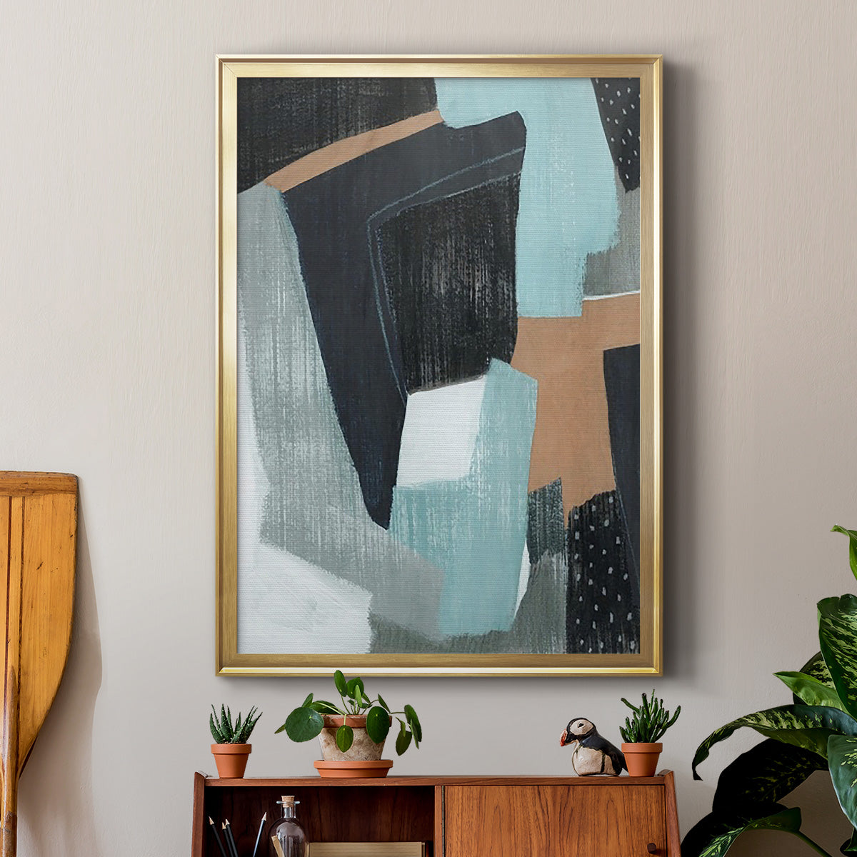 Tangerine Lagoon II - Modern Framed Canvas Print