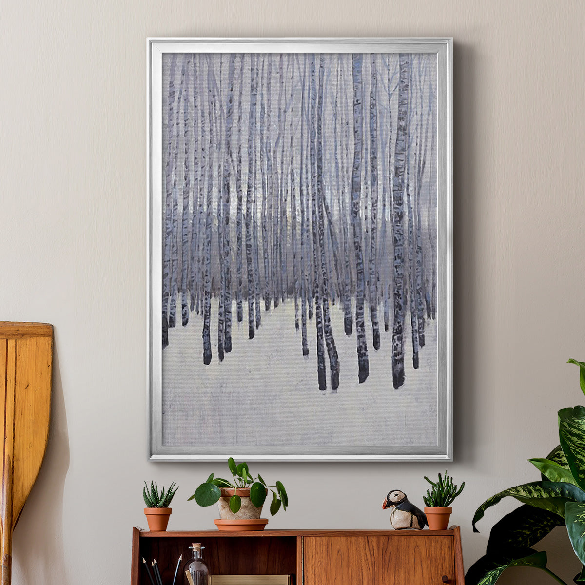 Bare Trees in Winter I - Modern Framed Canvas Print